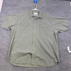 Columbia Mens 3X Olive Green Short Sleeve Cotton Utility Button Shirt LS7331